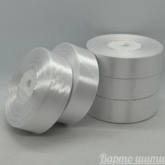 Стрічка атласна 2.5см (33м) біла