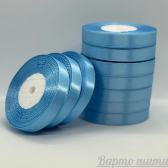 Стрічка атласна 1.2 см (33 м) блакитна