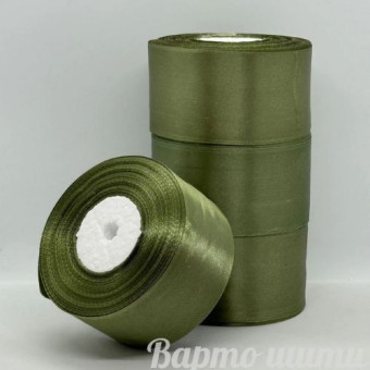Лента атласная 5см (33м) хаки
