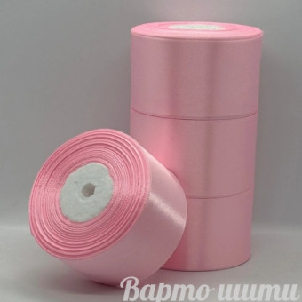 Лента атласная 5см (33м) нежно розовая