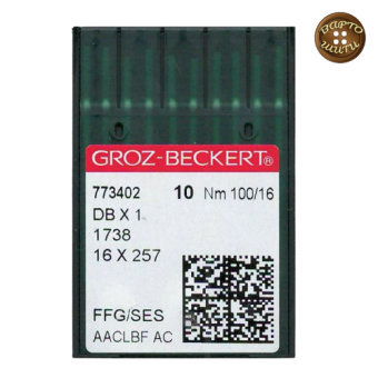 Голки DВх1 №100 GROZ-BECKERT з тонкою колбою, для промислових швейних машин.