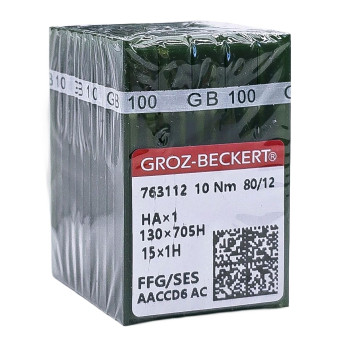 Иглы НАх1 №80 GROZ-BECKERT со срезаной колбой , для бытовых швейных машин.