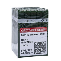 Голки HAx1 №90 GROZ-BECKERT зі зрізанню колбою, для побутових швейних машин.