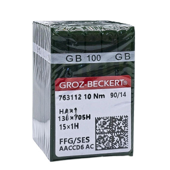 Голки HAx1 №90 GROZ-BECKERT зі зрізанню колбою, для побутових швейних машин.