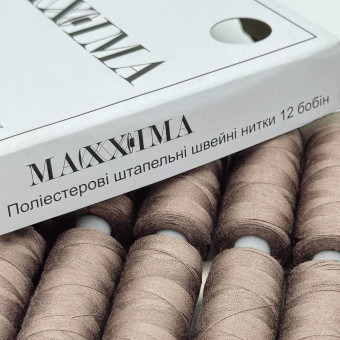 Нитки швейні поліестерові 40/2, 400 ярдів (365м) бежеві темні